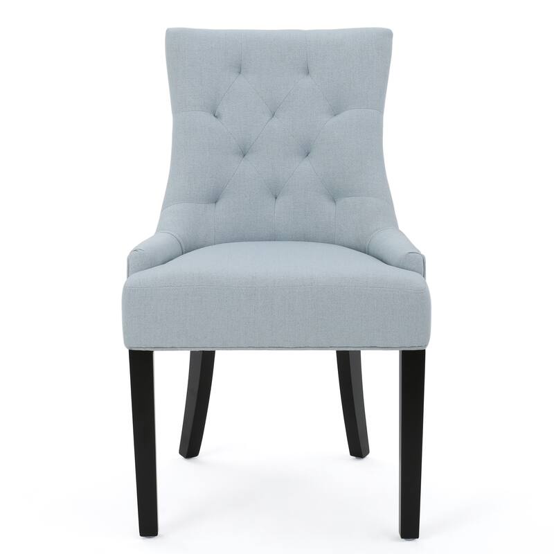 Tufted Dining Chairs Set of 2, Upholstered Fabric Dining Room Chairs Kitchen Chairs with Wood Legs and Padded Seat