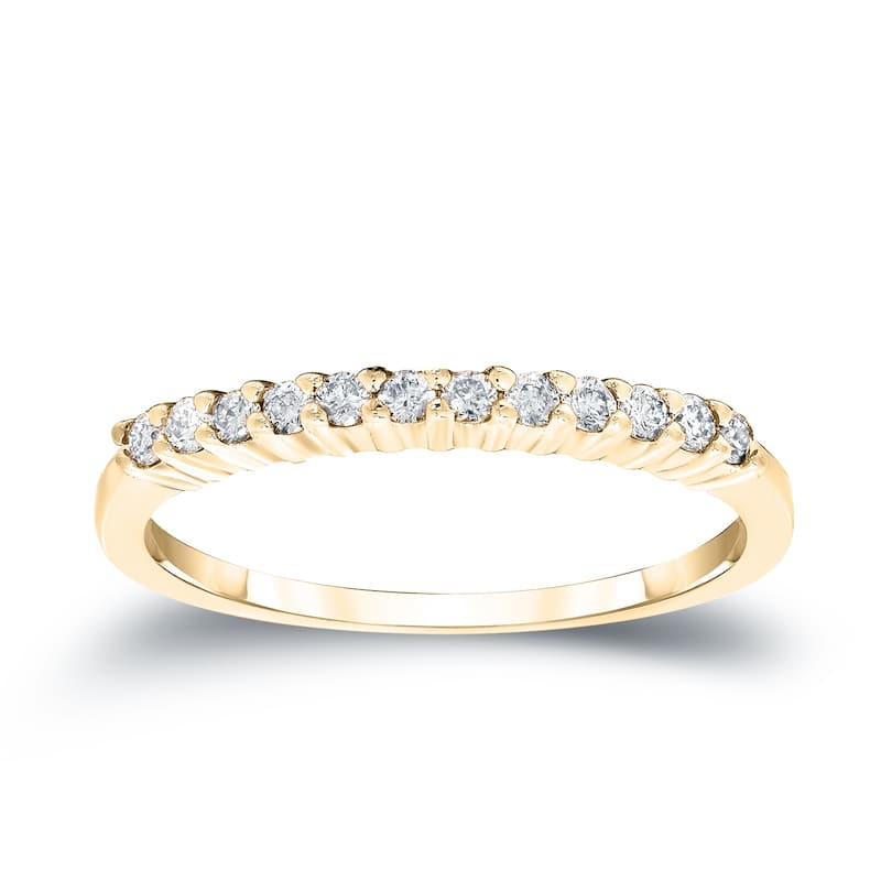 Auriya 14k Gold 1/6ct TDW 12-Stone Diamond Wedding Band - 5.5 - Yellow