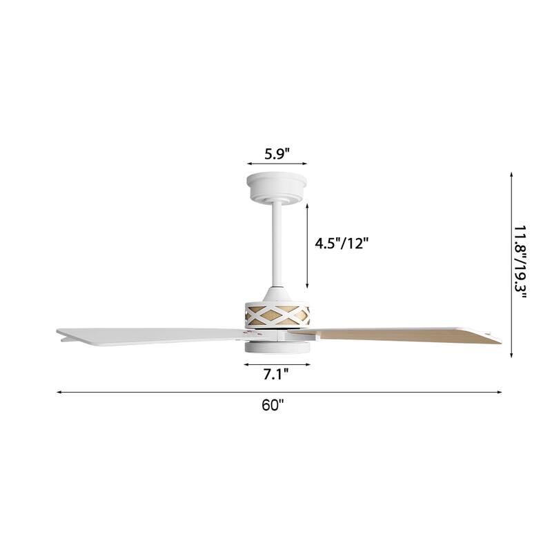 MLiAN 52" & 60" & 72" 5-Blades DC Motor Indoor Smart Ceiling Fan with Light & Remote