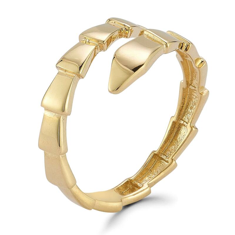Soleil 14K Gold Serpent Scale Bypass Ring, Made in Italy