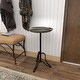 preview thumbnail 14 of 19, Grey Metal Vintage Eclectic Farmhouse Round Pedestal End Accent Table