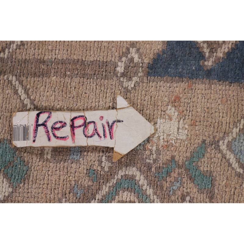 Geometric Bakhtiari Persian Vintage Rug Handmade Wool Carpet - 5'0" x 9'9"