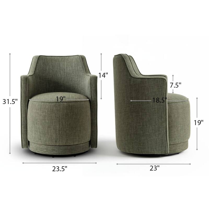 19" Upholstered Swivel Dining Chair