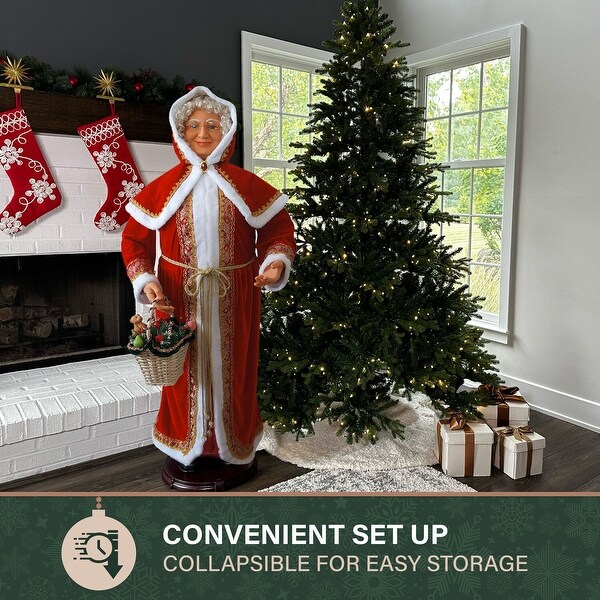 Fraser Hill Farm 58-in. Life-Size Dancing Mrs. Claus with Basket
