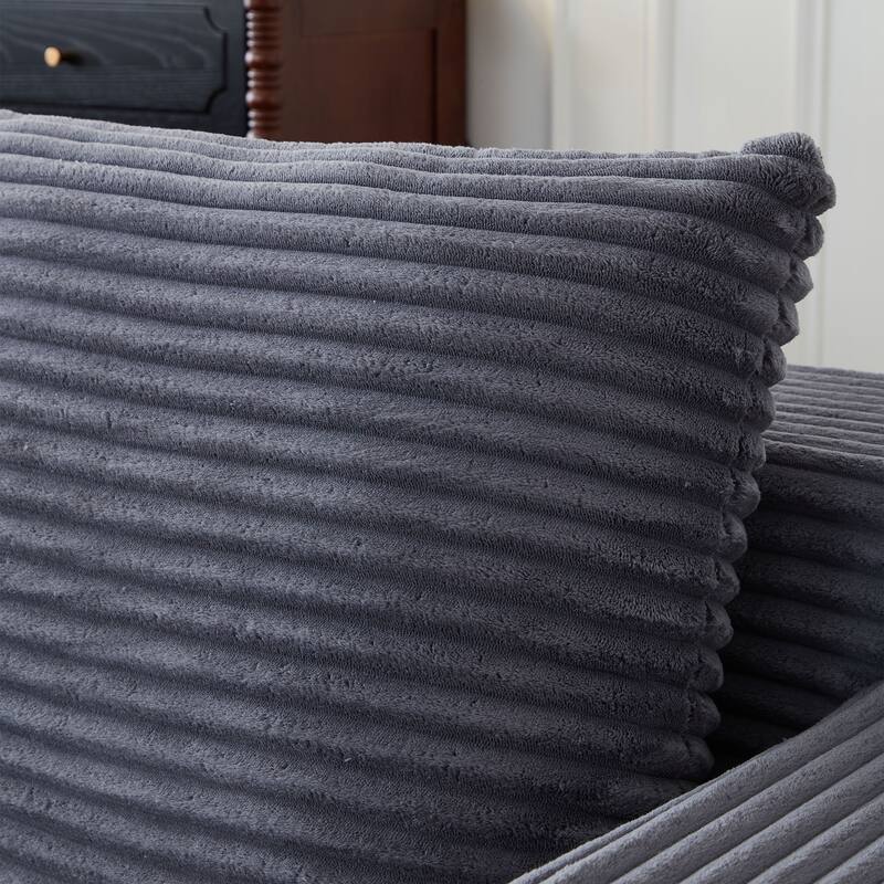 Modular Sectional Cloud Couch, Oversized Corduroy Fabric Deep Seat Sofa, Upholstered Sofa with Armrests & Cup Holders