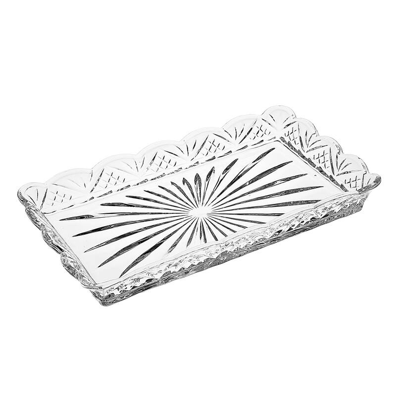 10" Rectangular Cut Crystal Narrow Serving Tray