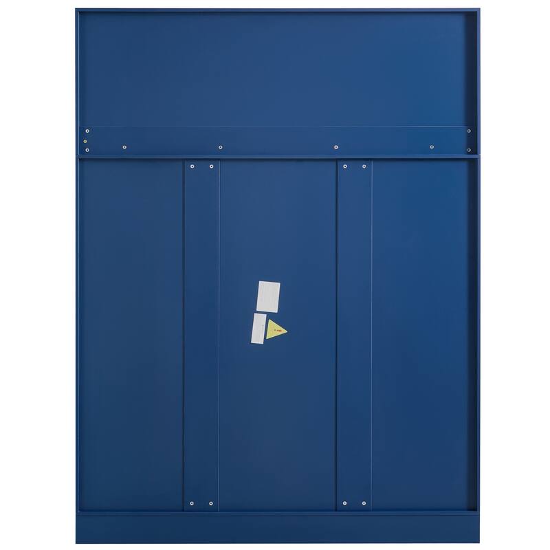 53" Modern Kitchen Pantry Cabinet with 6 Doors, Pull-Out Trays & Wine Rack