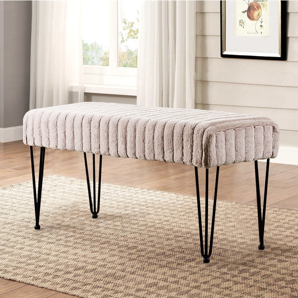 Serenta SuperMink Fauxfur Ottoman Bench