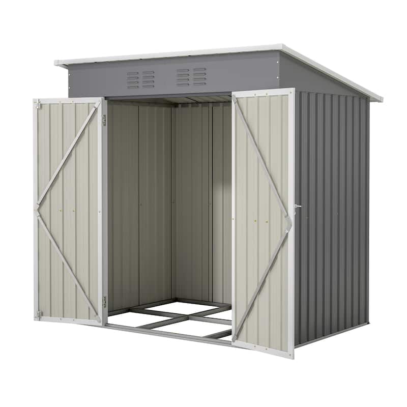 Outdoor Metal Shed House with Double Lockable Door Weatherproof Storage Shed Tool Shed Pet Shed for Backyard