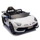 preview thumbnail 1 of 7, 12V Kids Ride On Car with Parents Remote Control, Licensed Lamborghini Aventador Xago, Early Education, Bluetooth,LED Lights Kids - White