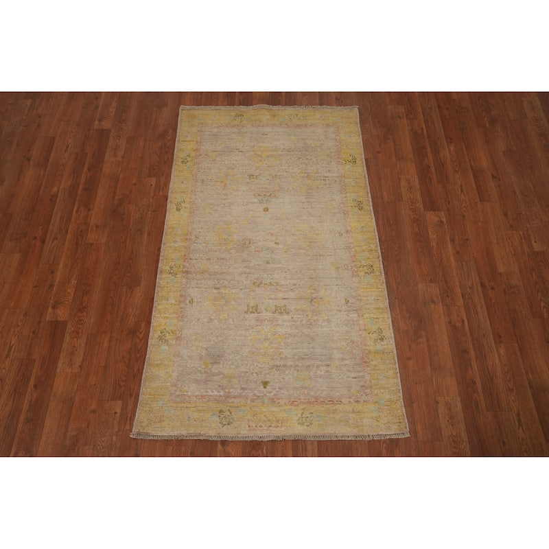 Hand Knotted Oriental 100% Wool Carpet Traditional Floral Purples Ziegler Area Rug - 5' 1'' X 2' 11''