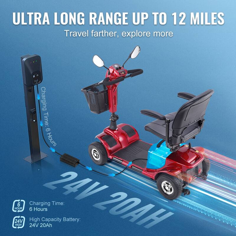 Mobility Scooter for Adults & Seniors - Folding Electric Powered Mobility Scooter