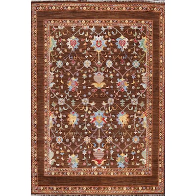 Vegetable Dye Oriental Traditional Ziegler Wool Area Rug Hand-knotted - 7'11" x 10'2"