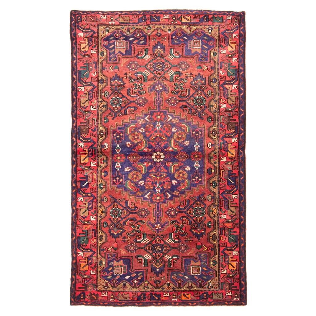 ECARPETGALLERY Hand-knotted Andelz Navy Wool Rug - 4'3 x 7'1