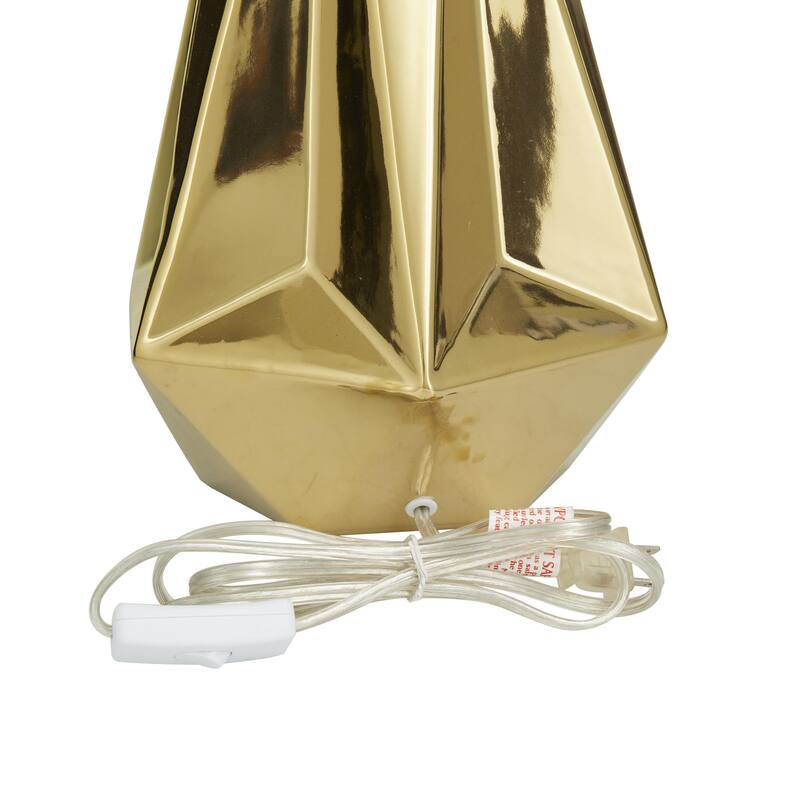 Ceramic Geometric Room Table Lamp - White, Silver, Gold, Black - CosmoLiving by Cosmopolitan