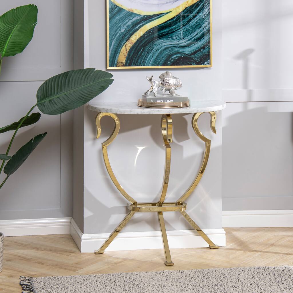 Athens 30" Half Moon Wall Console Table by Jennifer Taylor Home