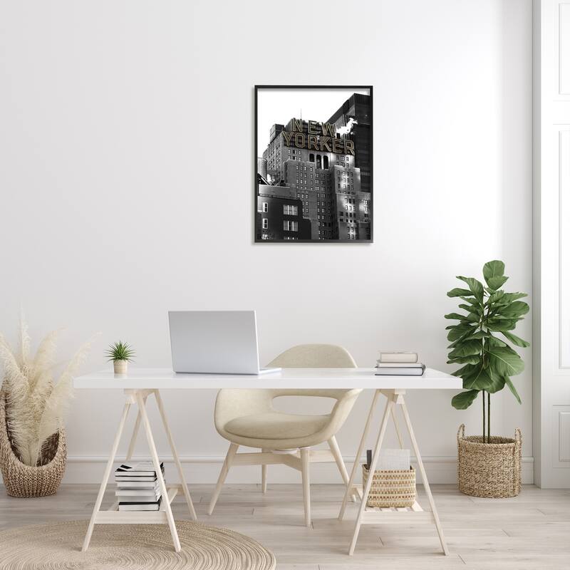 Stupell New York Urban City Building Modern Architecture Photography Framed Wall Art - Grey