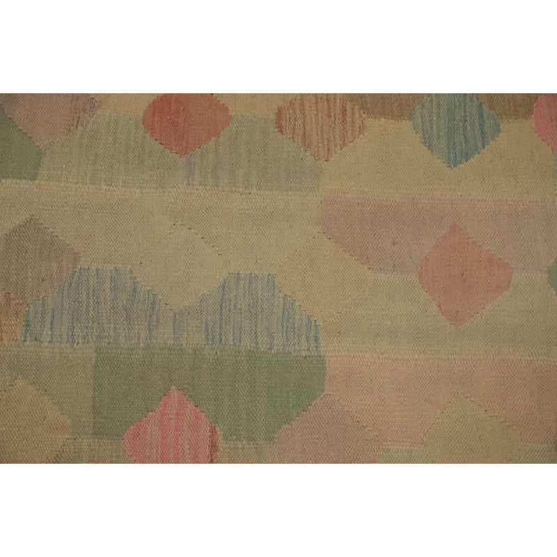 Hand Woven Oriental 100% Wool Carpet Southwestern Modern Multi-Colored Kilim Runner Rug - 7' 11'' X 1' 11''