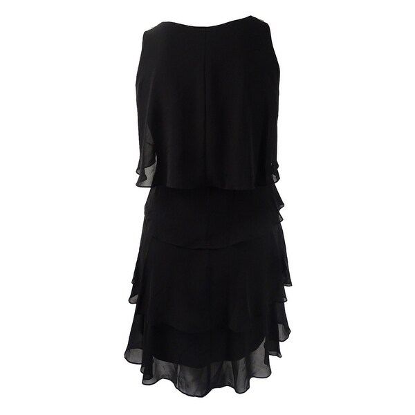 black chiffon cocktail dress