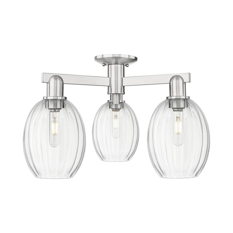 Innovations Lighting Downtown Urban - Preston - 3 Light 24" Bulb Shade Semi-Flush Mount