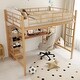 preview thumbnail 13 of 20, Full Size Metal Loft Bed with Bulit-in Desk and Storage Shelves, Heavy Duty Loft Bedframe with Bulit-in Ladder and Guardrail