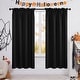 preview thumbnail 75 of 85, Deconovo Solid Rod Pocket Curtain Panel Pair, Set of 4 Panels 42x72 Inch - Black