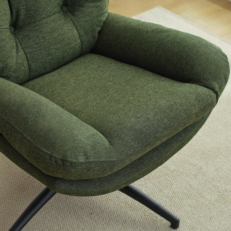 Swivel Accent Chair with Ottoman Rocker Chairs Ottoman Set Rocking Glider Lounge Reading Chair Footrest for Living Room Green
