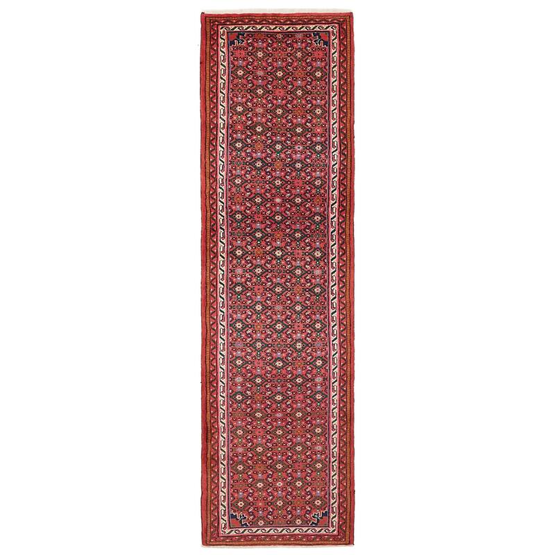 ECARPETGALLERY Hand-knotted Andelz Red Wool Rug - 2'10 x 10'2
