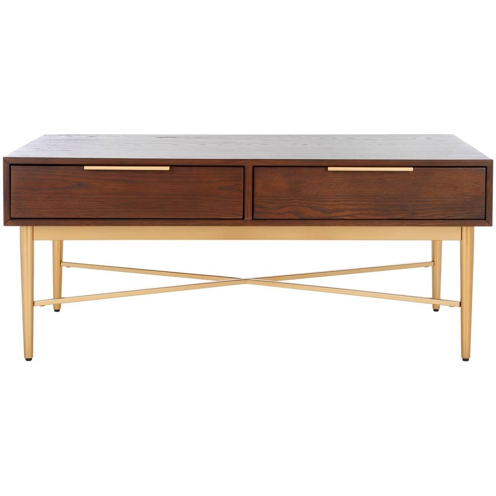 SAFAVIEH Hellen 2-Drawer Rectangle Coffee Table - 42 In. W x 22 In. D x 18 In. H - 42Wx22Dx18H