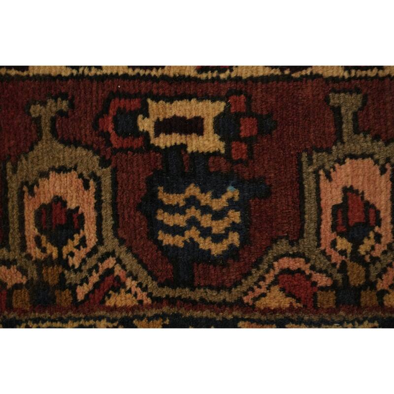 Hand Knotted Oriental 100% Wool Carpet Traditional Geometric Red Bakhtiari Area Rug - 9' 5'' X 6' 9''