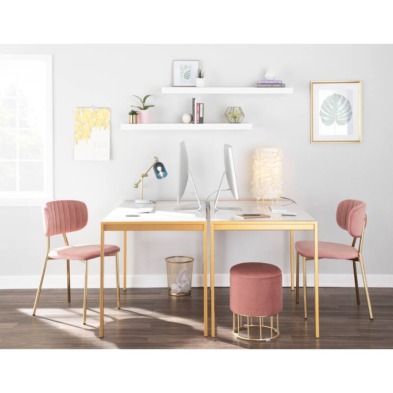Silver Orchid Fein Gold Glam Velvet Chair (Set of 2)