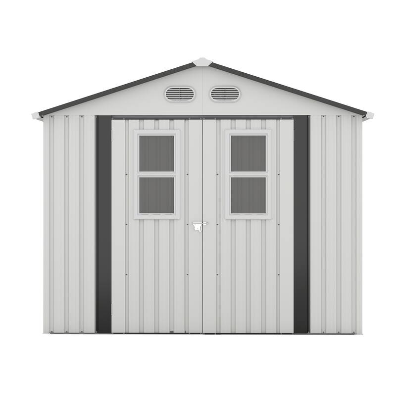 Outdoor Storage Shed, 8x8 protective film, four daylight Windows Lockable Doors,A practical and thoughtful gift