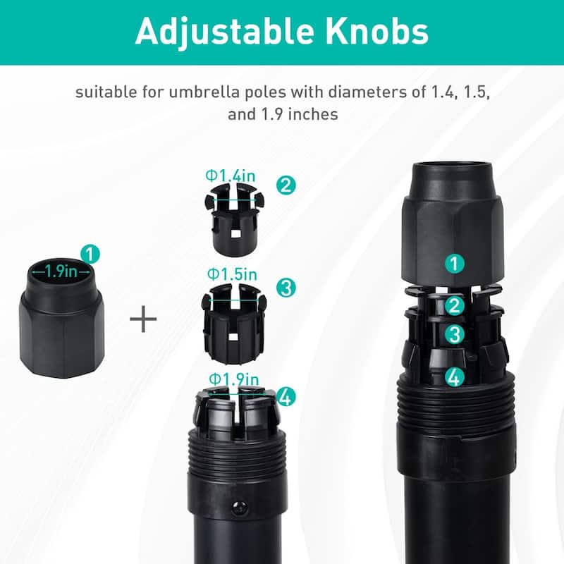 Aoodor Heavy Duty Fillable Patio Umbrella Base With Wheels - N/A
