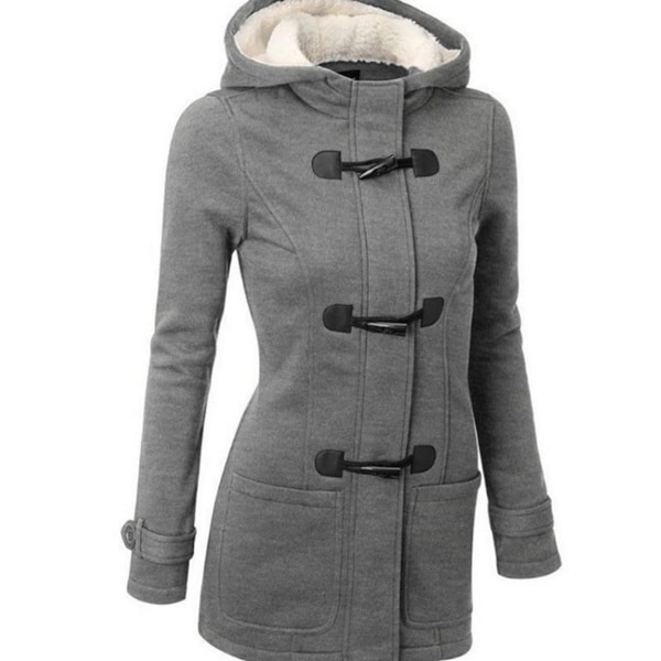 Women's Autumn And Winter New Horns Buckle Coat Thickening In The Long Hats. Opens flyout.