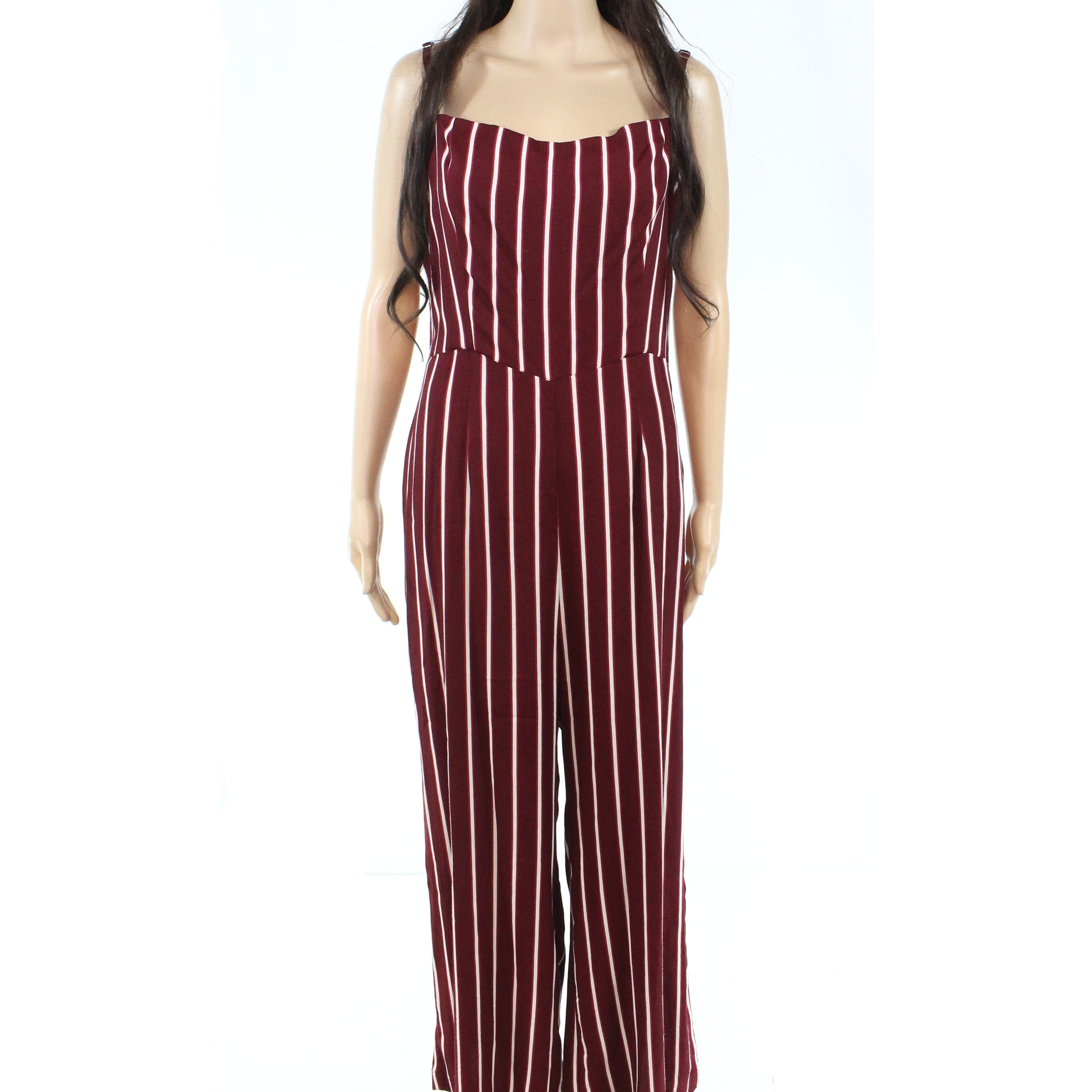 reformation striped jumpsuit