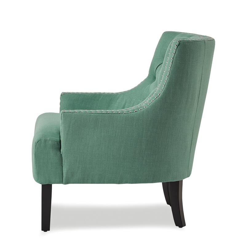 Modern Traditional Chenille Accent Chair with Elegant Nailhead Trim