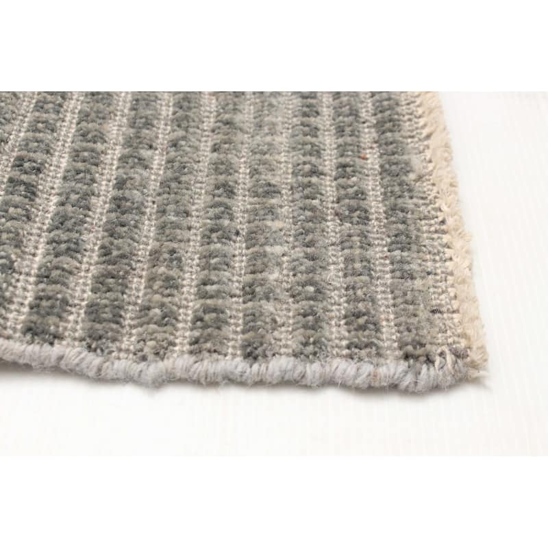 ECARPETGALLERY Hand-knotted Eternity Grey Wool Rug - 2'9 x 15'2