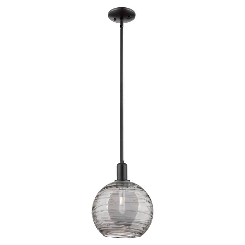 Innovations Lighting Endless Possibilities Arcadia - Athens Deco Swirl - 1 Light 10" Stem Hung Mini Pendant - Matte Black