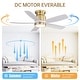 preview thumbnail 12 of 27, Sofucor 42'' Gold Flush Mount Ceiling Fan Lights Kit with Remote Quiet Reversible DC - 42