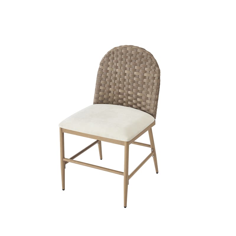 Christopher Knight Home - Marlowe Upholstered Armless Barstool with Iron Frame and Rattan Back (Set of 2)