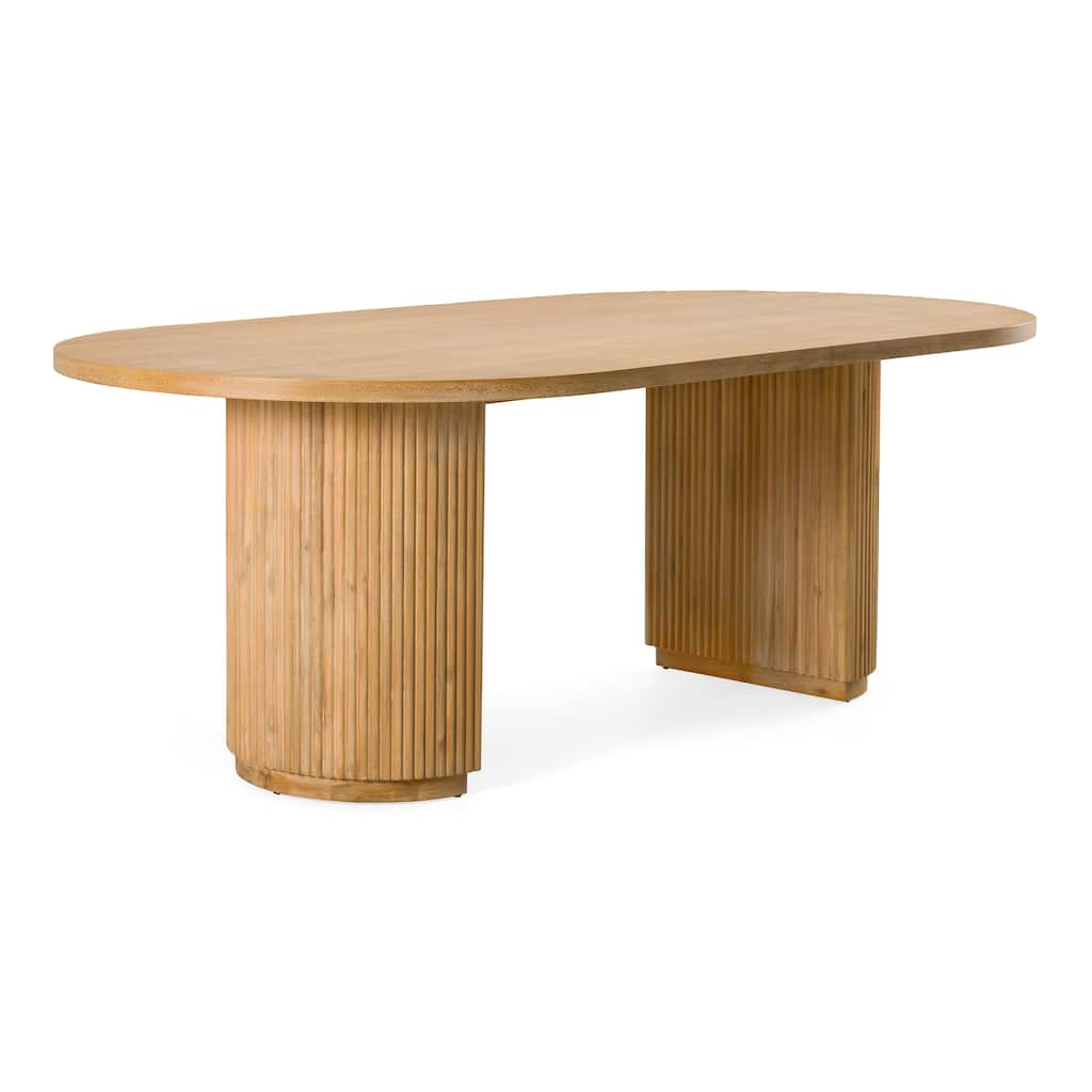 Modrest Jacobson Modern Natural Acacia Oval Large Dining Table
