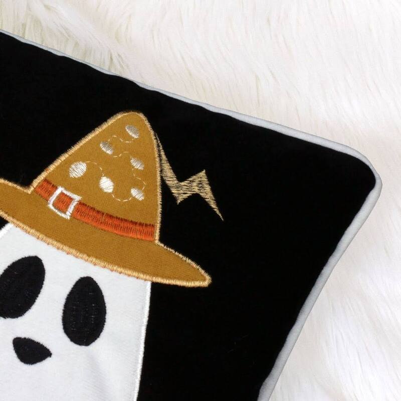 Halloween Boo Ghost Velvet Throw Pillow Set of 2, 14"x20"