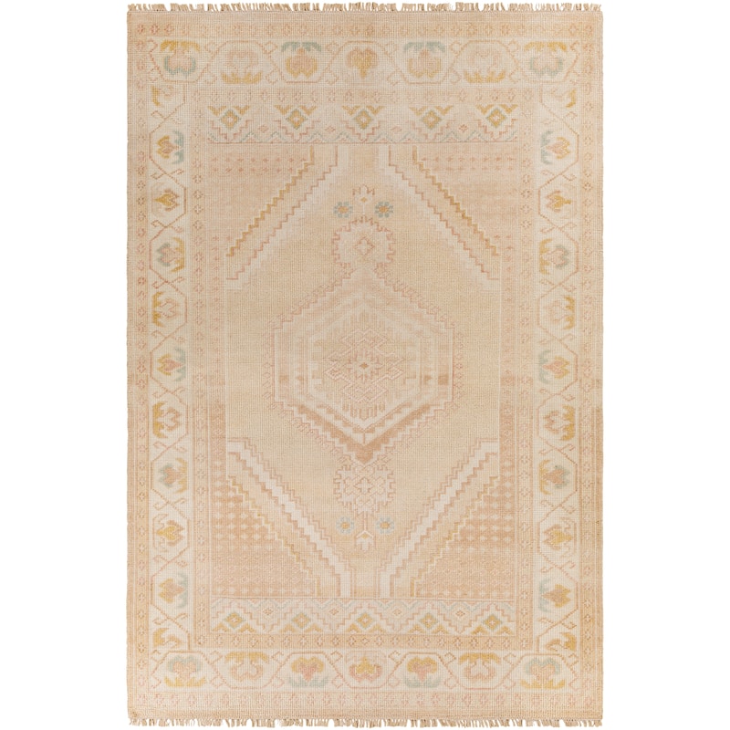 Kaasni Handmade Vintage Medallion Wool & Viscose Area Rug