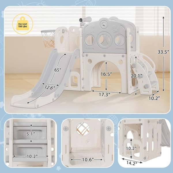 Toddler Slide, 8 in 1 Kids Slide, Baby Slide Toddler Playground, Indoor Outdoor Playset for Toddlers Age 1-3