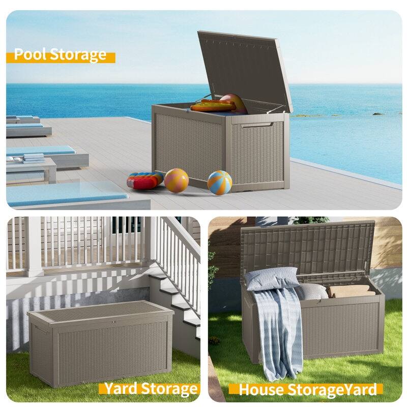 Outdoor Patio Storage Resin Lockable Deck Box