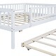 preview thumbnail 9 of 10, Versatile Wood Daybed with Trundle and Fence Guardrails, White