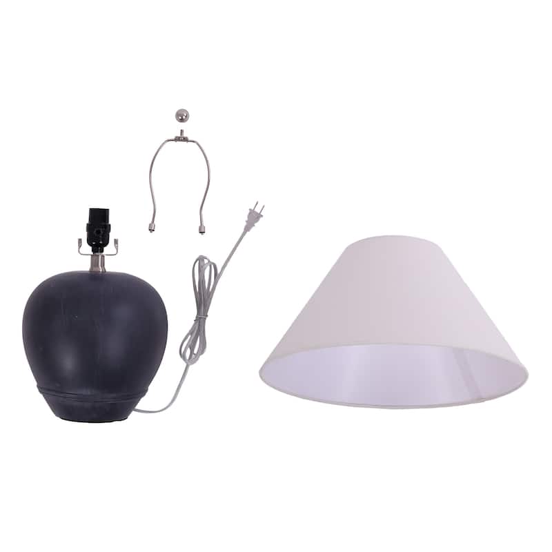 2 Pack Global Ceramic Accent Table Lamp with Linen Shade