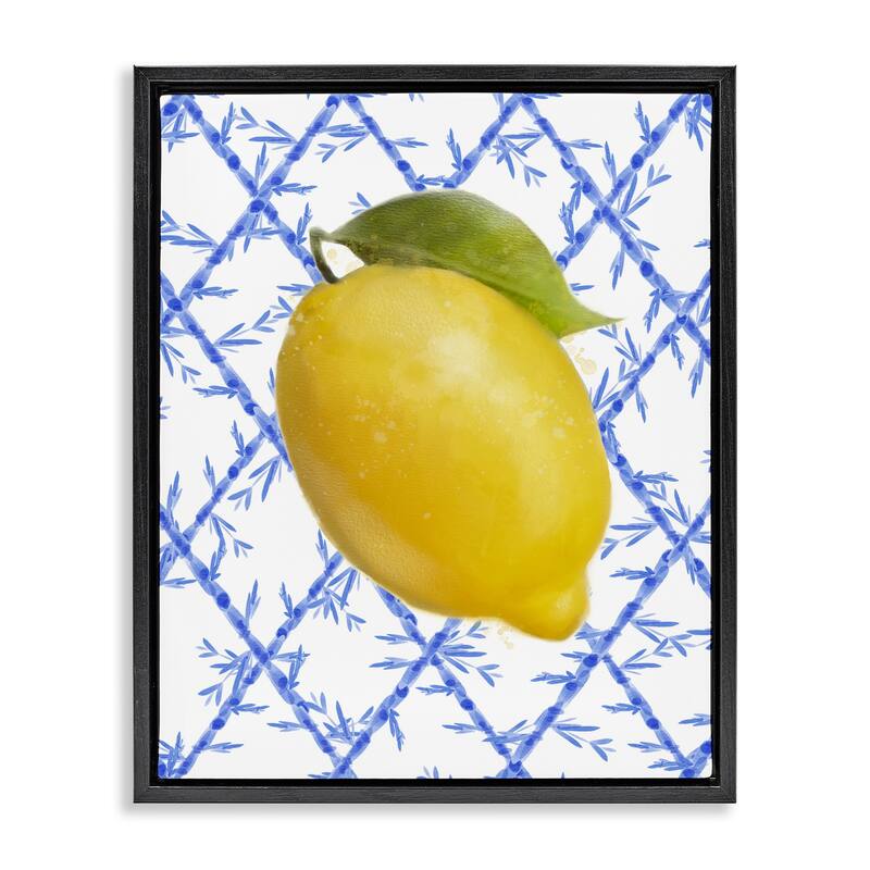 Stupell Lemon Over Bamboo Vines Framed Floater Canvas Wall Art Design By Matthew Piotrowicz - 25 x 31 - Black