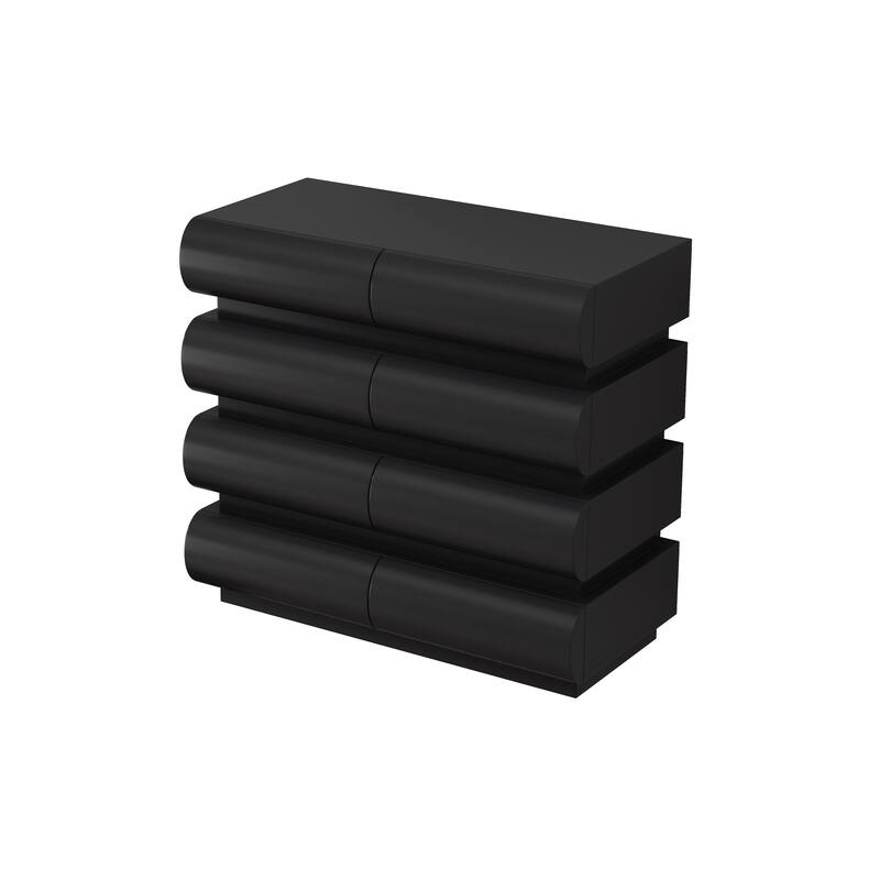 Modern Dressing Table Handleless Dressing with 8 Sliding Drawers Anti-Tip Device, for Bedroom, Black