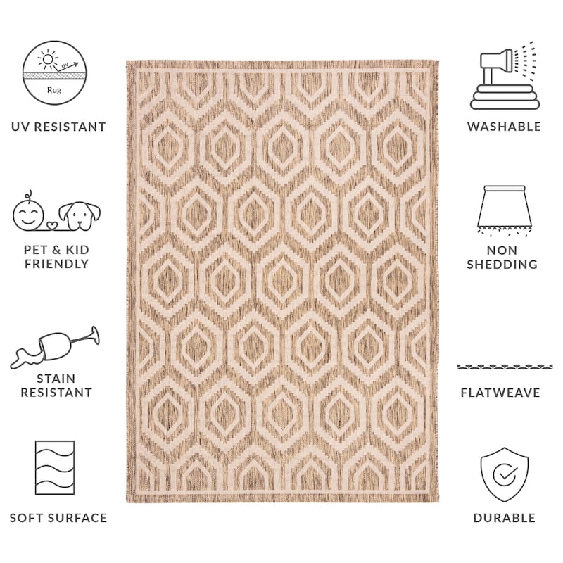 SAFAVIEH, Courtyard Bebhinn Indoor/ Outdoor Patio Backyard Rug